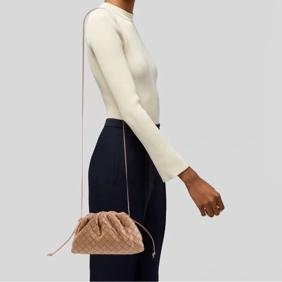 Taupe Woven Leather Clutch - Picture 14 of 14